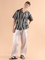 Brown and Black Printed Cuban Shirt